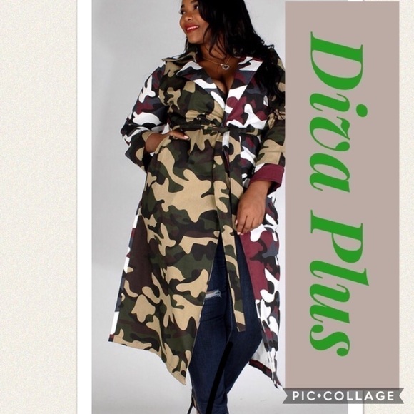 1 Left!!! Diva Plus Camouflage Trench - Picture 1 of 3
